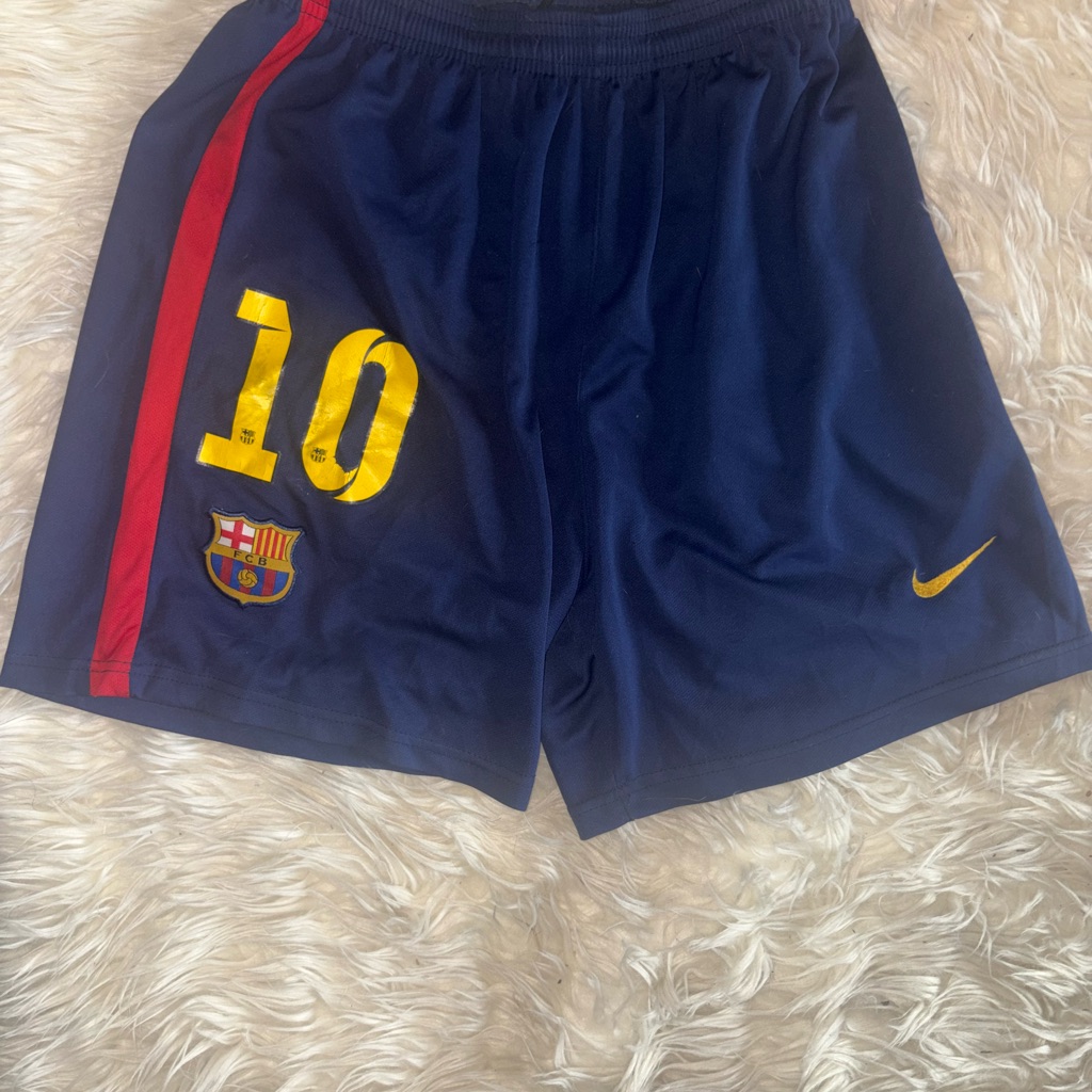 Nike Men's Navy Athletic Shorts With Red And Yellow Accents